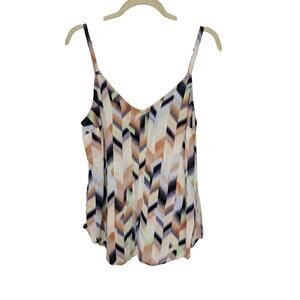 Torrid Tank Top V Neck Geometric Pink White Black Womens Size Large